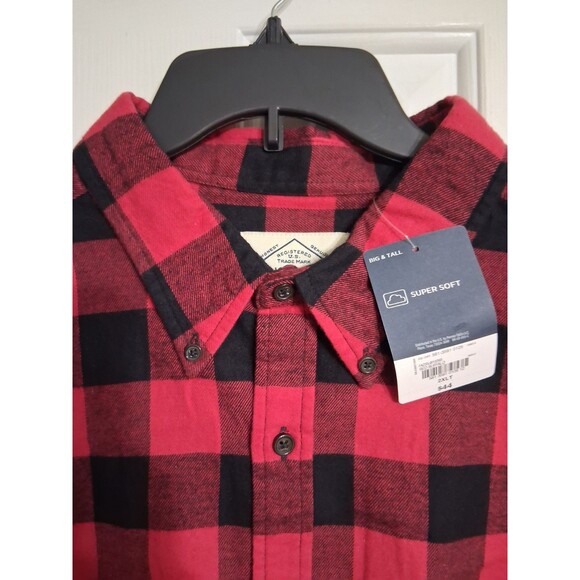 NWT Men's St. John's Bay Red Buffalo Flannel Shirt Size 2XLT - Picture 2 of 5